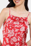 Zivame 2 Mile Fashion Woven Knee Length Loungedress - Barbados Cherry — thumbnail 6